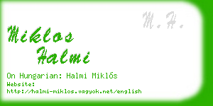 miklos halmi business card