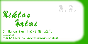 miklos halmi business card